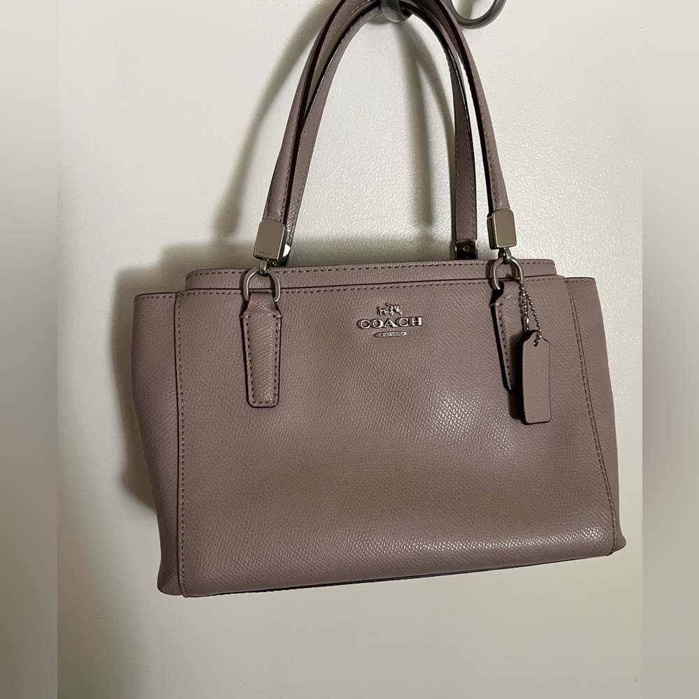Coach Mini Textured Leather Christie Carryall Tote Satchel Cross BodyPurse